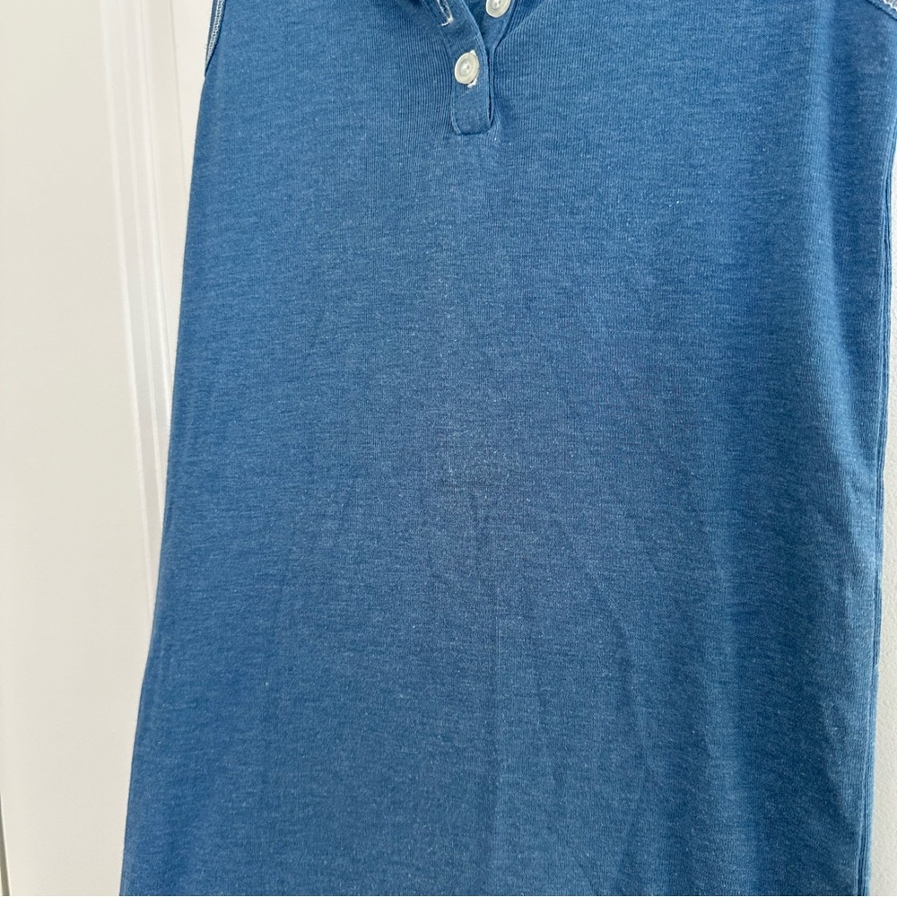 Blue Sleeveless Henley Tank Top - Layering Tank - Y2K Style - Picture 7 of 12
